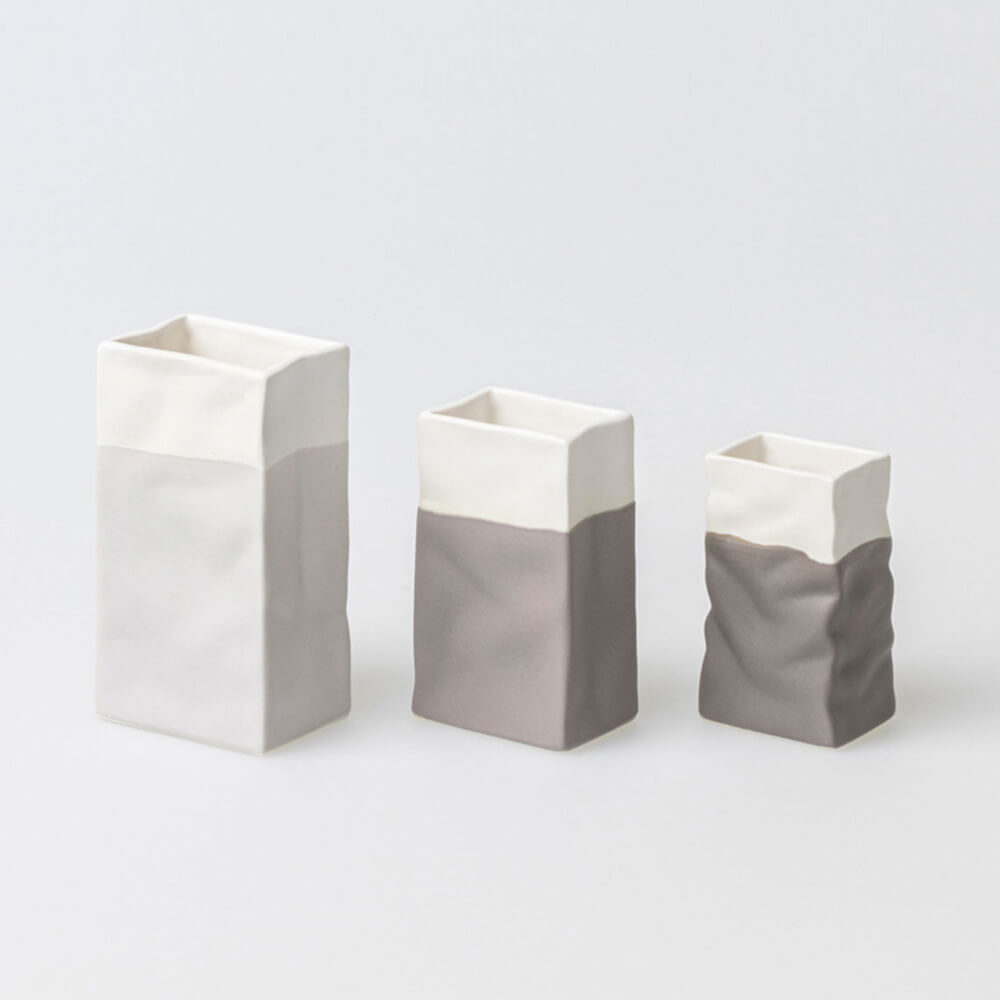 Rader Mini Porcelain Bags Set of 3 Grey